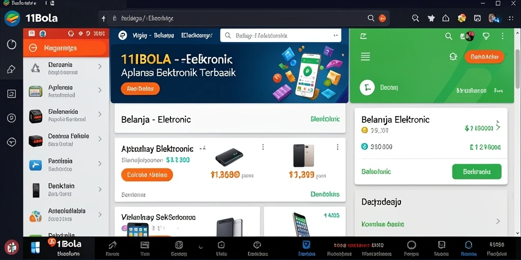 Antarmuka aplikasi 11BOLA yang ramah pengguna saat berbelanja elektronik.