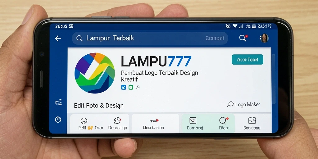 Tampilan antarmuka LAMPU777 saat membuat logo dengan fitur mudah digunakan.