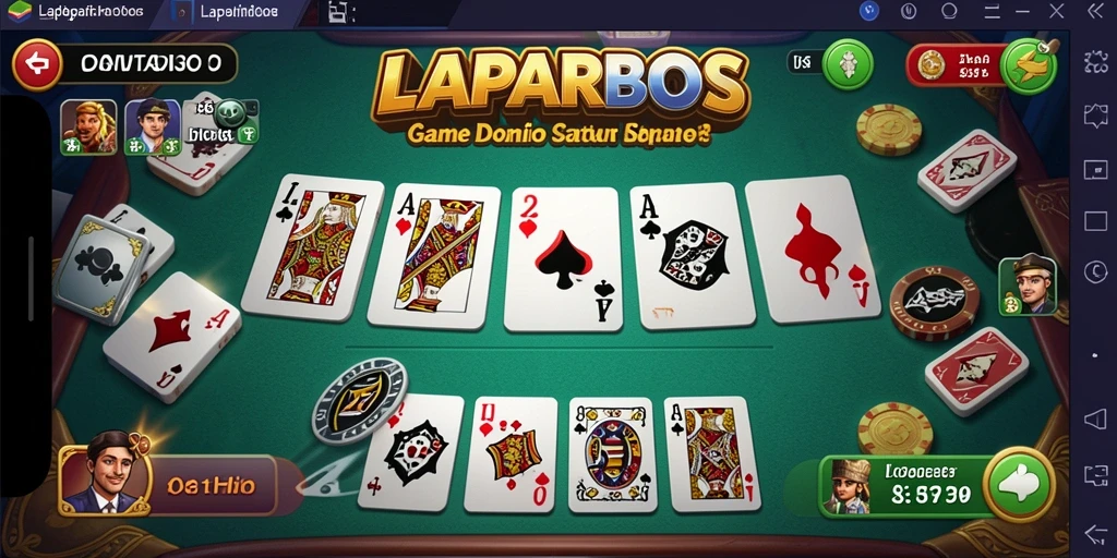 Antarmuka LAPARBOS yang menarik dengan fungsi permainan domino.