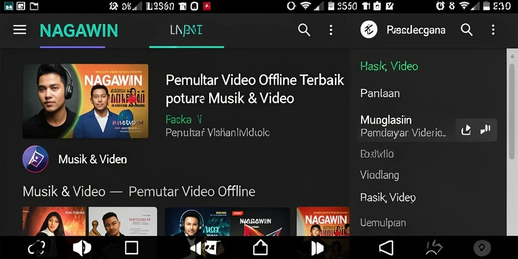Antarmuka NAGAWIN yang sederhana dan fungsional untuk Pemutar Video Offline.