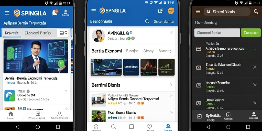 Antarmuka SPINGILA menampilkan berita ekonomi dengan jelas dan menarik.