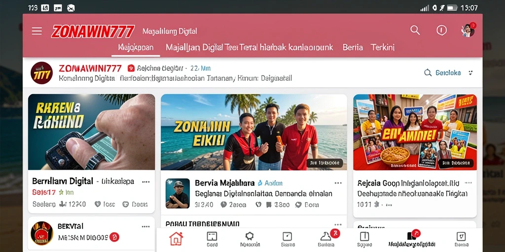 Antarmuka ZONAWIN777 yang menarik dan interaktif untuk berita digital.