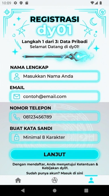 Buat Akun Baru di dy01 dengan Mudah